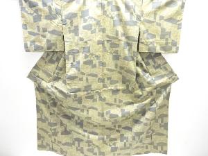 切りばめ風　花模様織り出し西陣お召着物